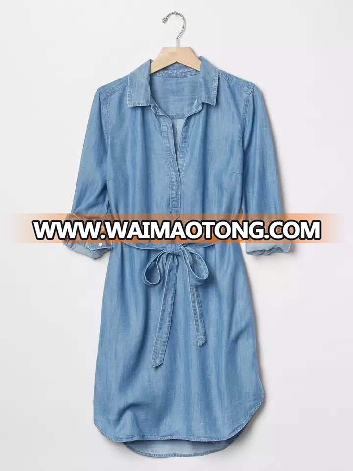 tencel denim for women shirt dress